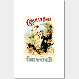 CROSMAN BROS Choice Flower Seeds Vintage America Advertisement Posters and Art